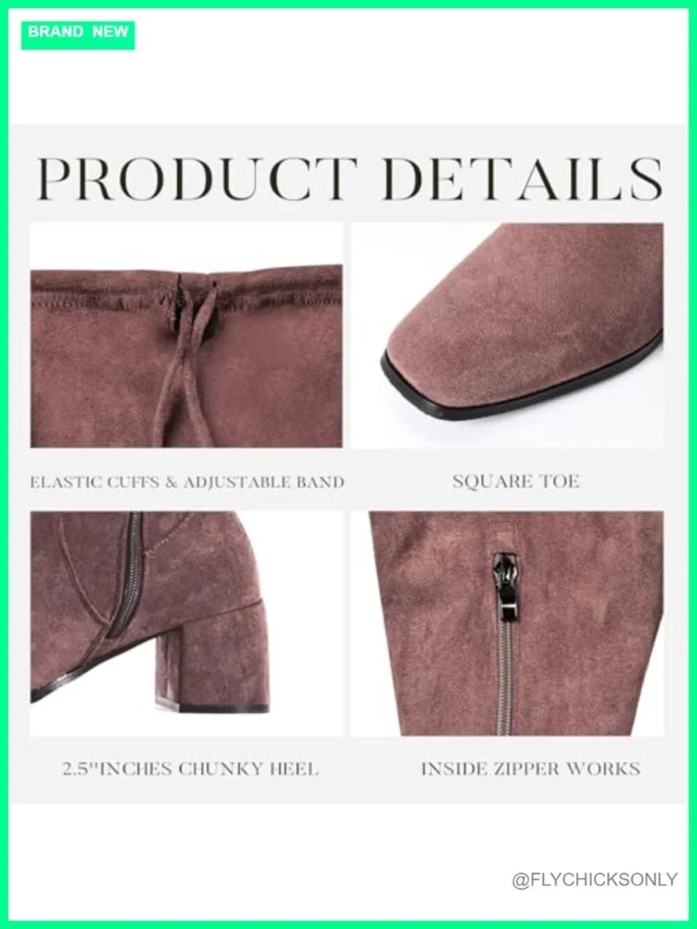 Square Toe Faux Suede Over the Knee Boots Block Heel